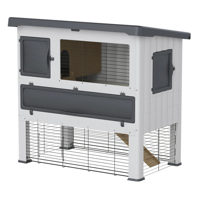 Archie & Oscar Ferplast Rabbit Hutch GrandLodge 120 Plastic Grey